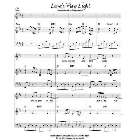 LOVE'S PURE LIGHT Sheet Music